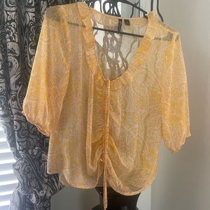 Yellow and Gold Unique Boho Hippie Top - Versona Boutique new without tags